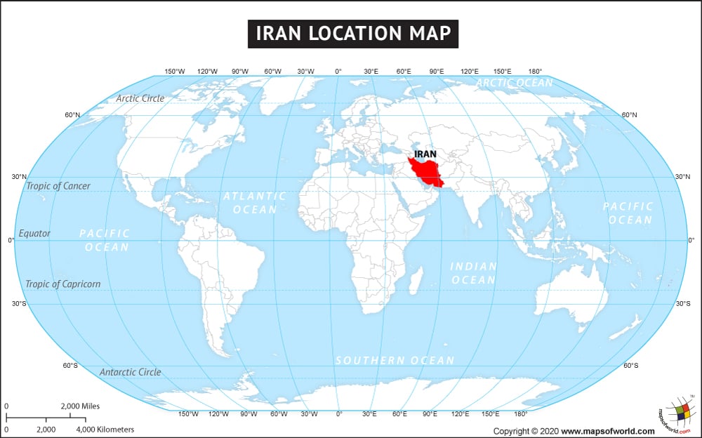 Where Is Iran Located Location Map Of Iran