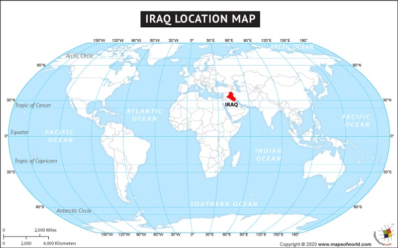 Where Is Iraq Located Location Map Of Iraq