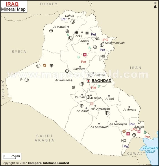 Iraq Mineral Map