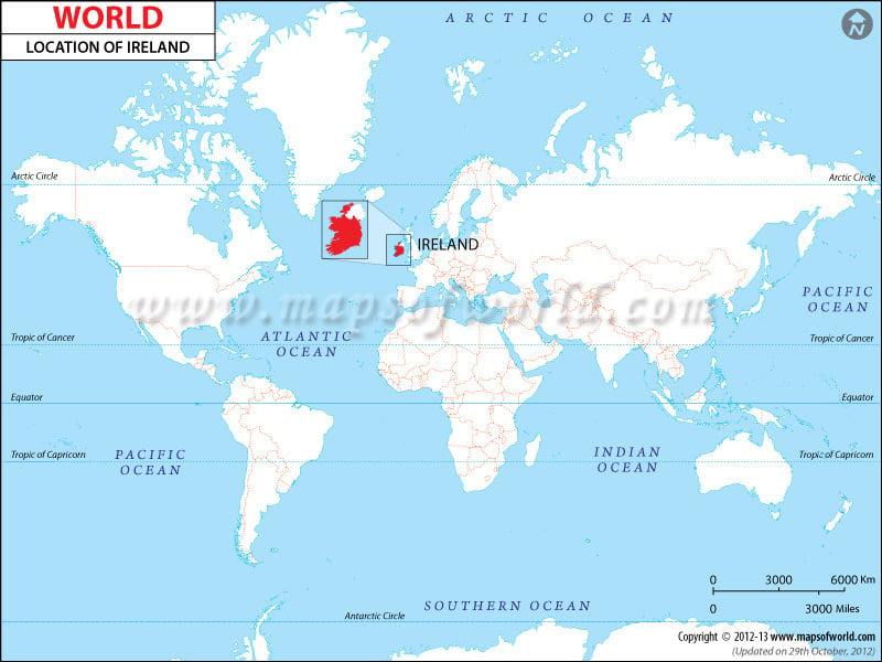 Where Is Ireland Ireland Location In World Map