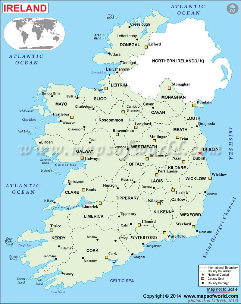 Political Map Of Ireland Ireland Counties Map
