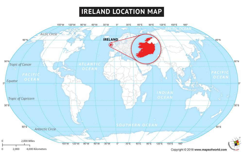 Where Is Ireland Ireland Location In World Map