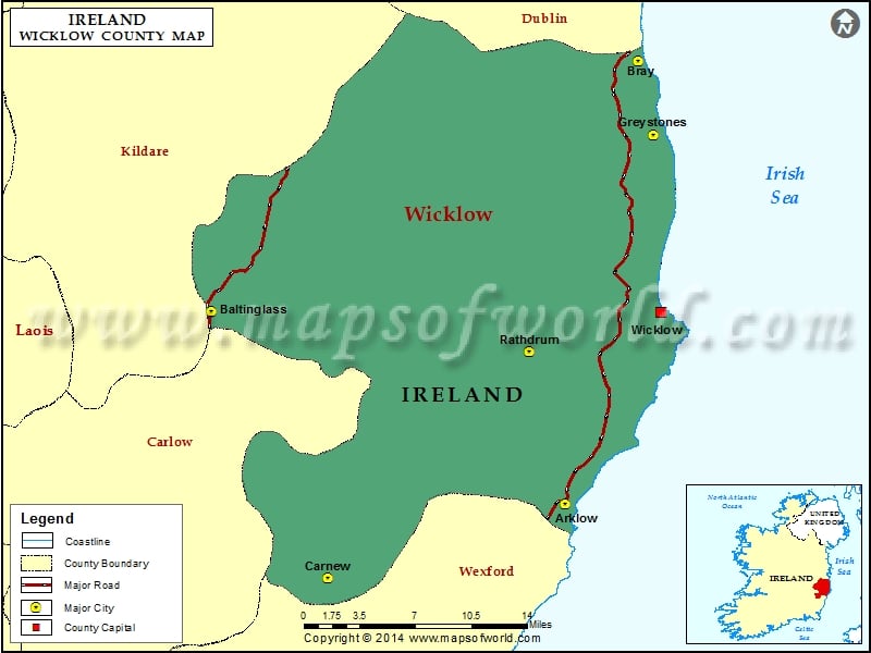 Wicklow Map Map Of Wicklow County Ireland
