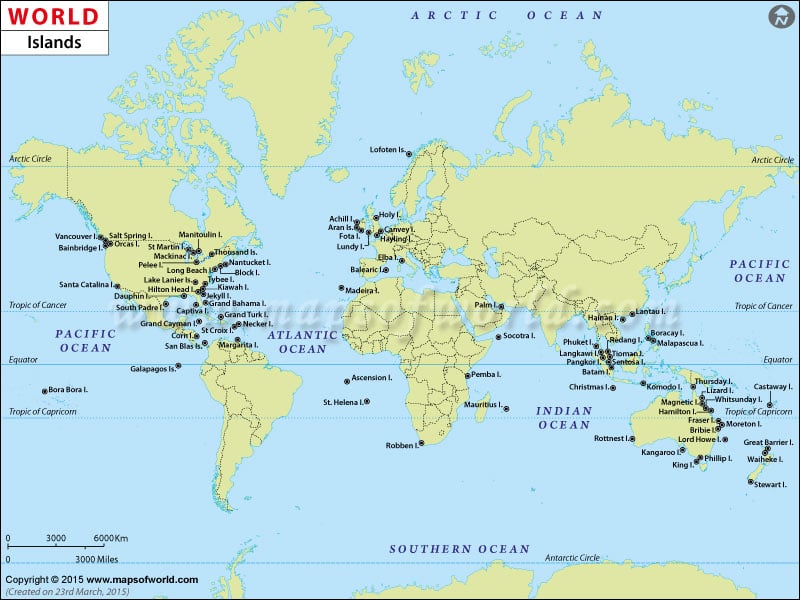 World Islands Map Islands Of The World