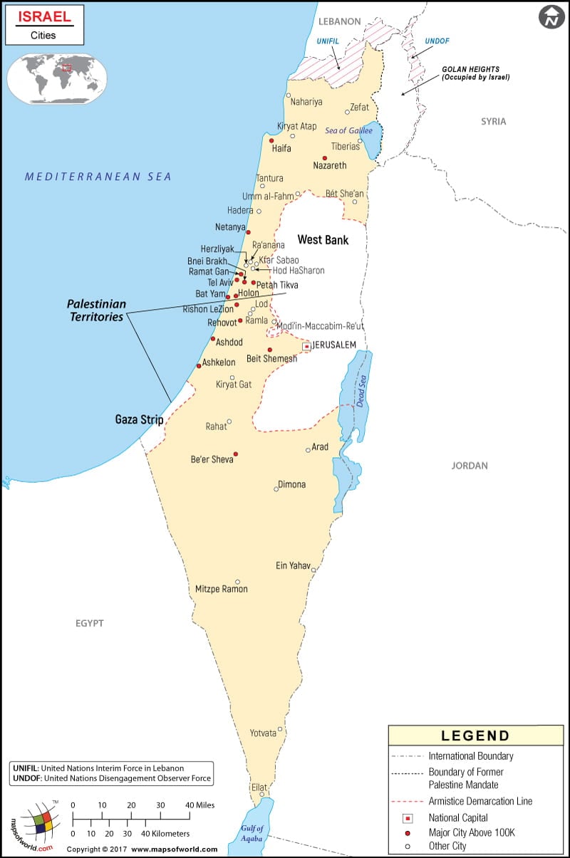 Israel Cities Map Cities In Israel