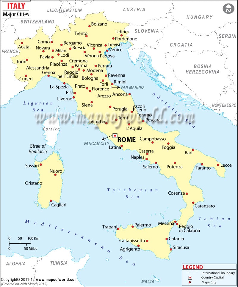 Cities In Italy Italy Cities Map Maps Of World