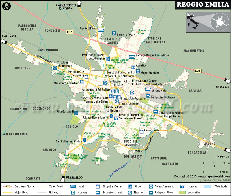 Reggio Emilia Map Google Map Of Reggio Emilia City Italy