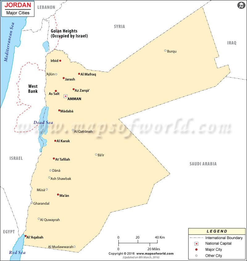 Jordan Cities Map