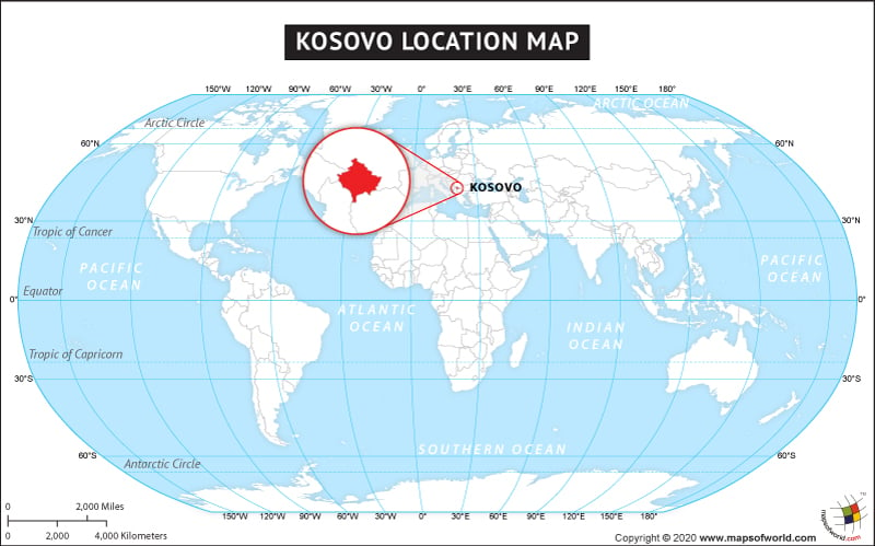 Where Is Kosovo Located Location Map Of Kosovo