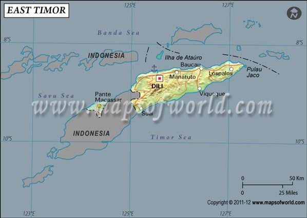 Timor Leste Latitude and Longitude Map