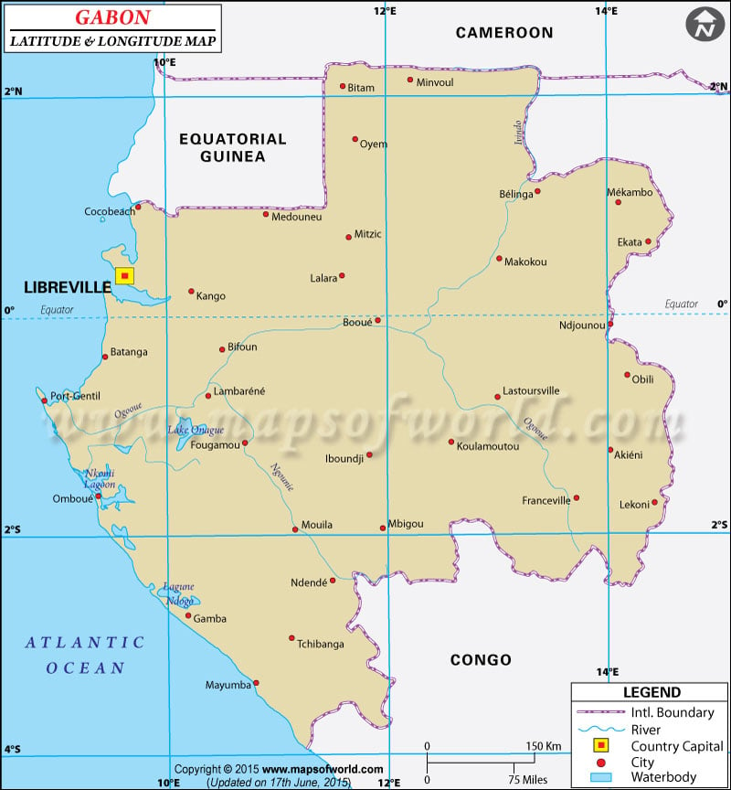 Gabon Latitude and Longitude Map