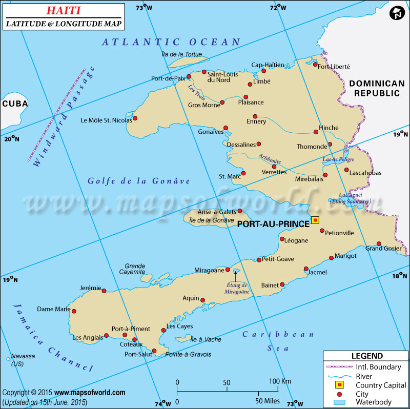 Haiti Latitude and Longitude Map