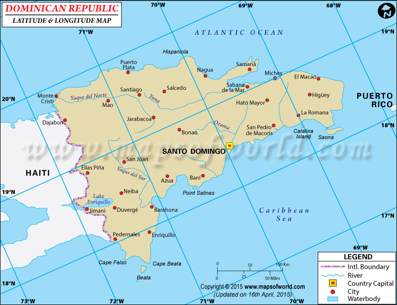 Dominican Latitude and Longitude Map