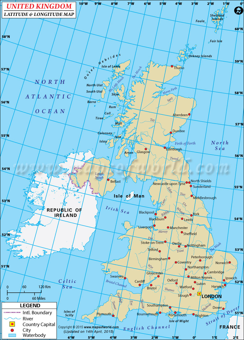 Uk Latitude And Longitude Map