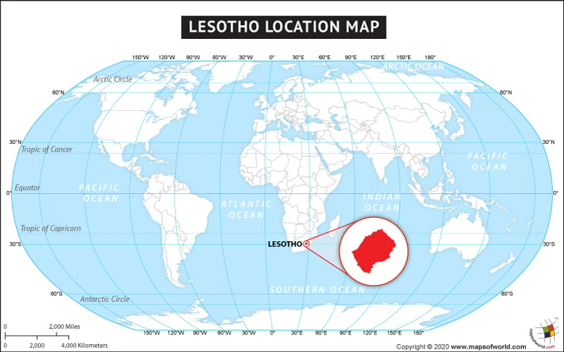 Where Is Lesotho Located Location Map Of Lesotho