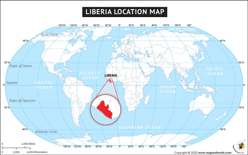 Where Is Liberia Located Location Map Of Liberia