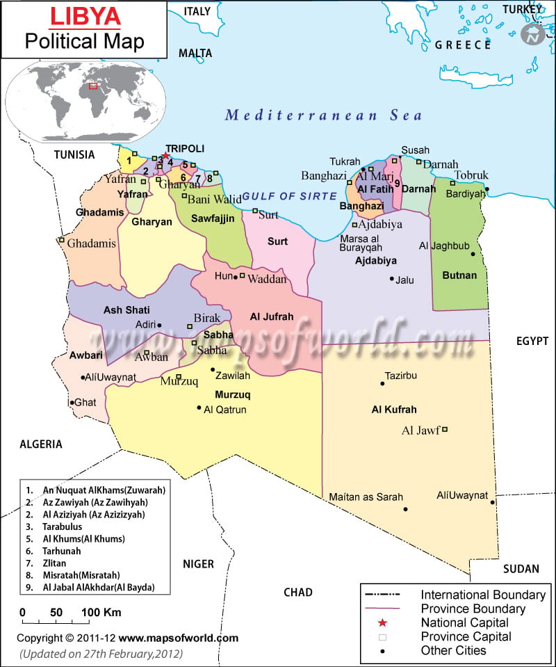 Libya Political Map