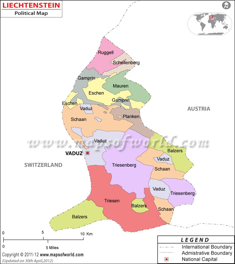 Political Map Of Liechtenstein