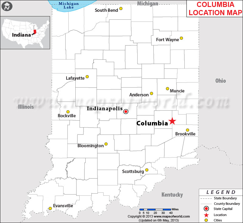 Columbia location in Indiana