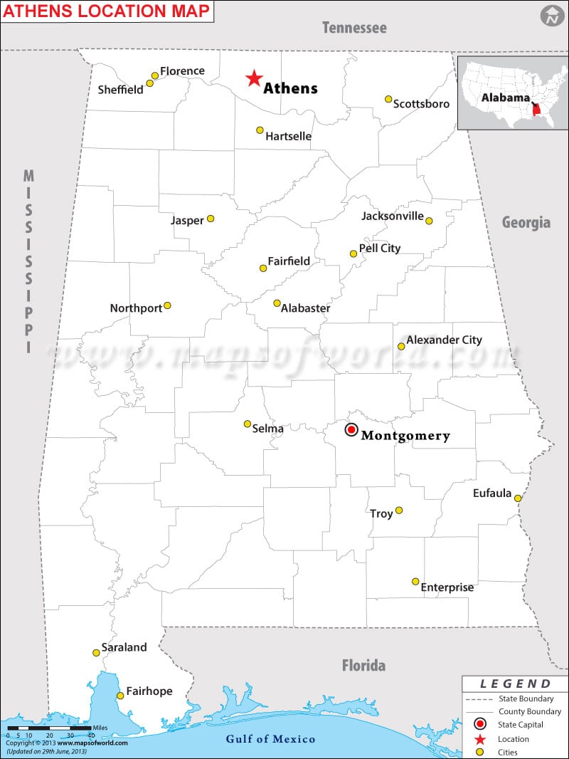 Where is Athens located in Alabama