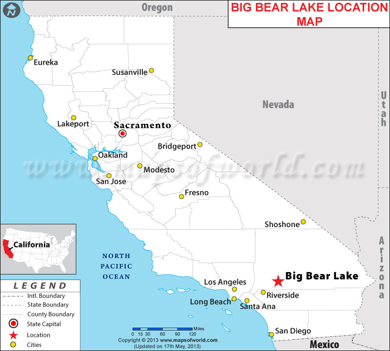 Big Bear Lake California Map Where is Big Bear Lake, California