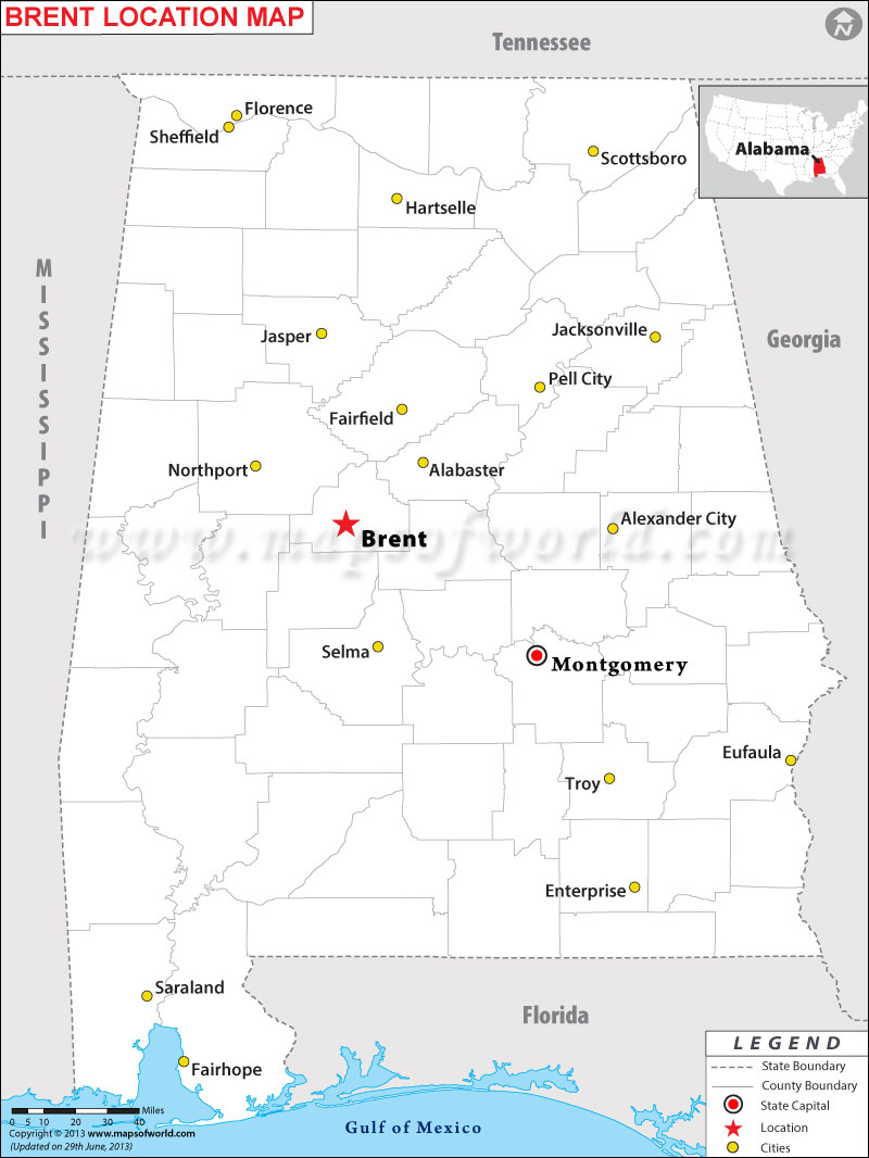 Where is Brent located in Alabama