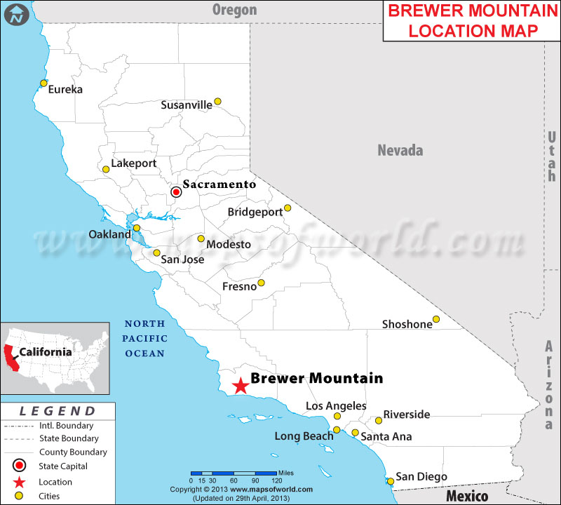 Where is Brewer Mountain, California