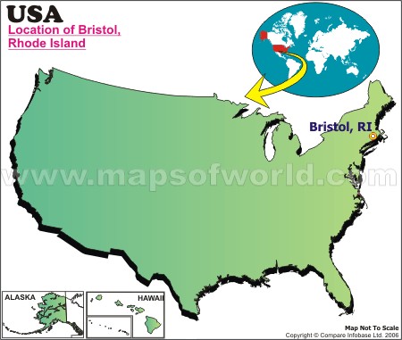 Location Map of Bristol, R.I., USA