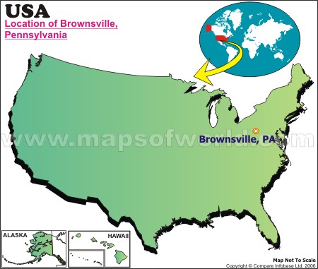 Location Map of Brownsville, Pa., USA