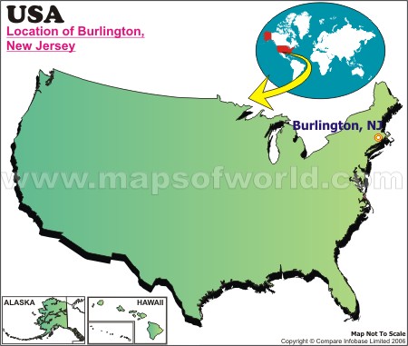 Location Map of Burlington, N.J., USA