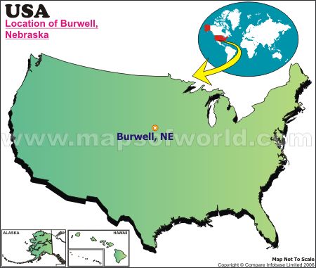 Location Map of Burwell, USA