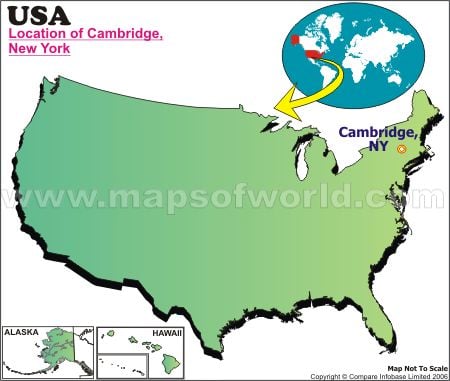 Location Map of Cambridge, N.Y., USA