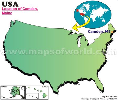 Location Map of Camden, Maine, USA