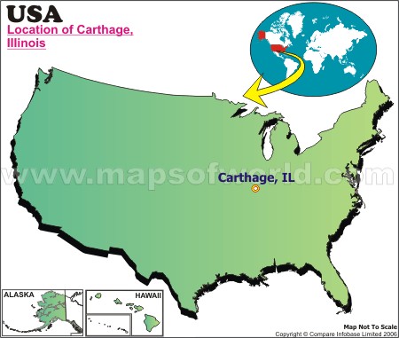 Location Map of Carthage, III., USA