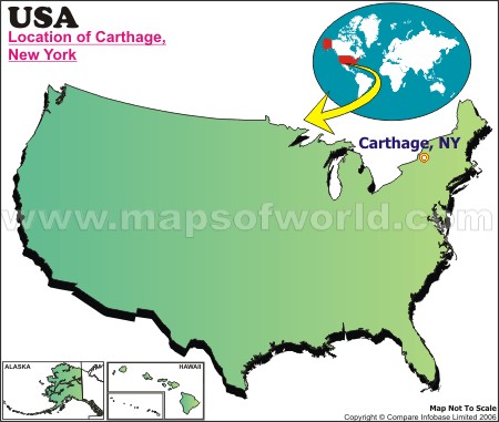 Location Map of Carthage, N.Y., USA