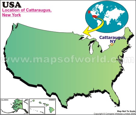 Location Map of Cattaraugus, USA