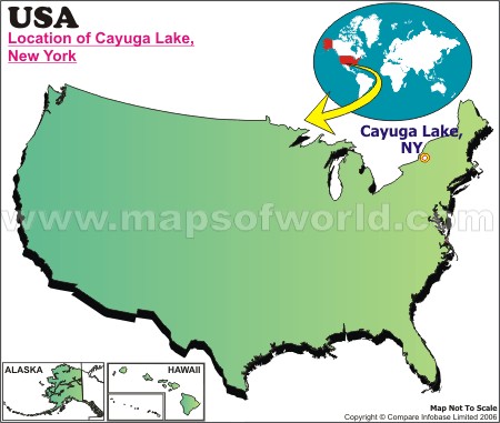 Location Map of Cayuga L., USA