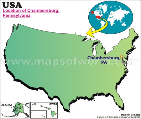 Location Map of Chambersburg, USA