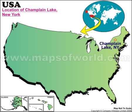 Location Map of Champlain, L., USA