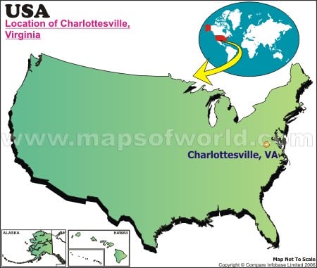 Location Map of Charlottesville, USA