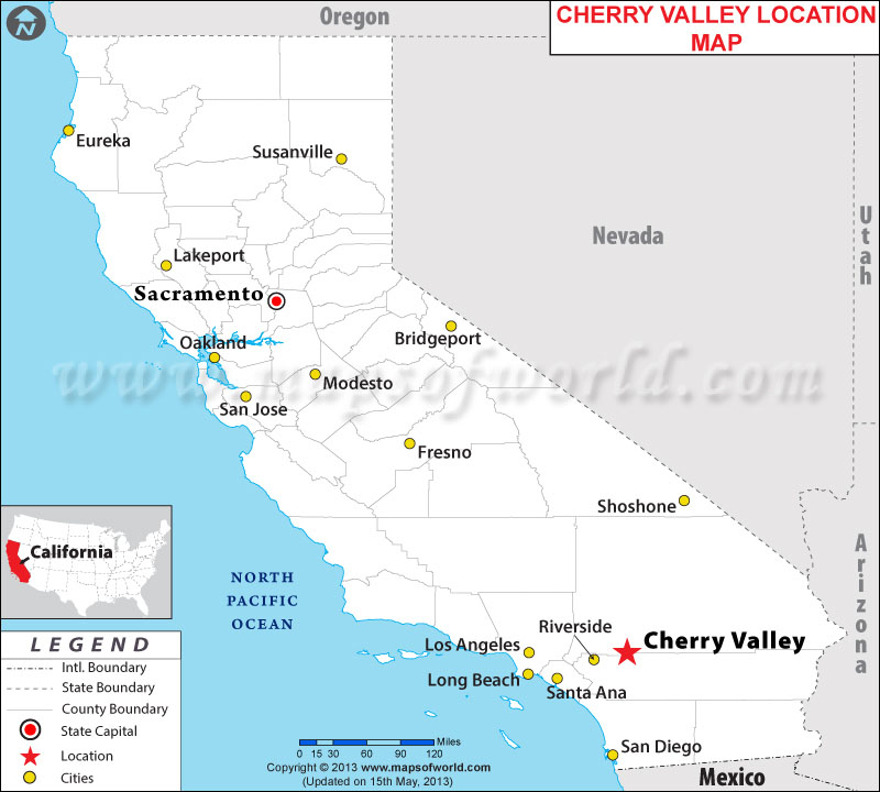 Where is Cherry Valley located in California