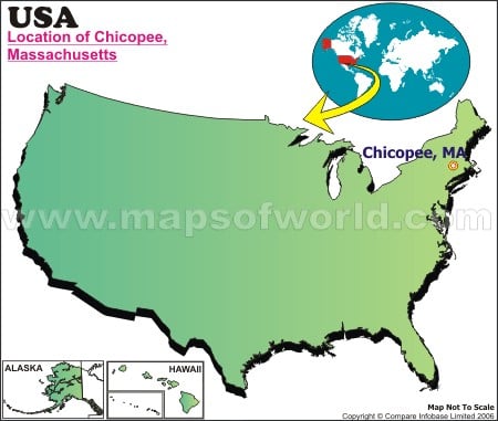 Location Map of Chicopee, USA