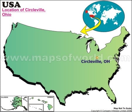 Location Map of Circleville, USA