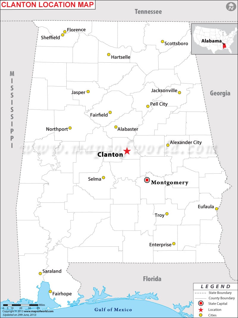 Where is Clanton located in Alabama
