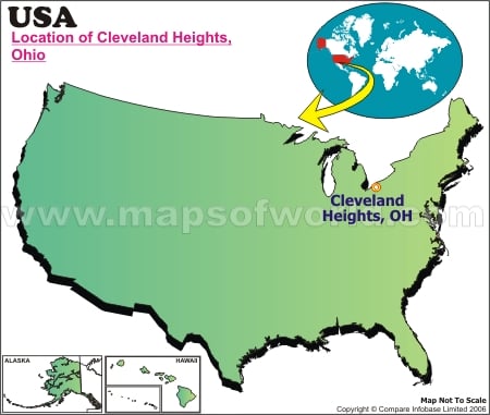 Location Map of Cleveland Heights, USA