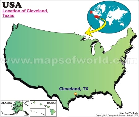 Location Map of Cleveland, Tex., USA
