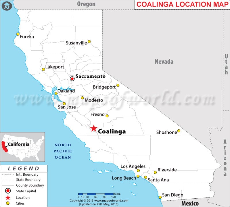 Where is Coalinga located in California
