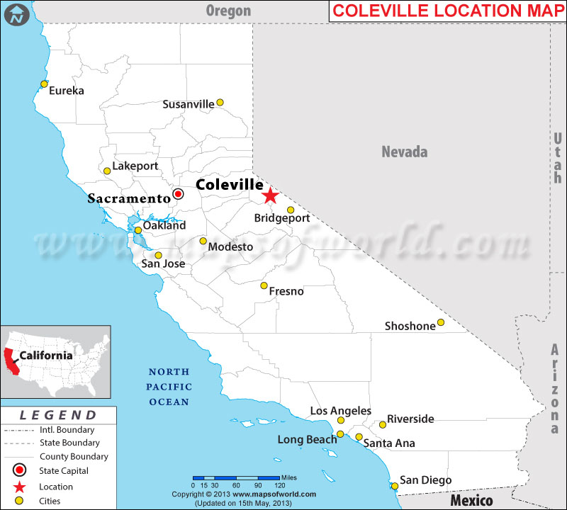 Where is Coleville located in California