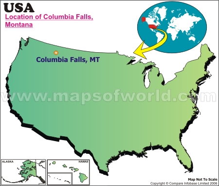 Location Map of Columbia Falls, USA