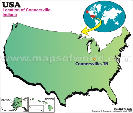 Location Map of Connersville, USA